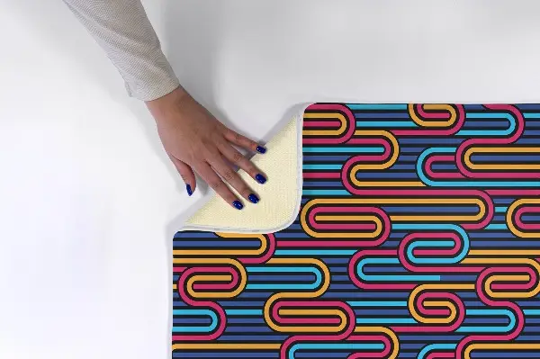 Dywanik do kuchni Kolorowe geometryczne wzory retro