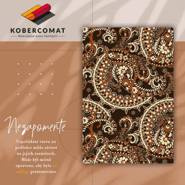 Wewnętrzny dywan winylowy Paisley retro
