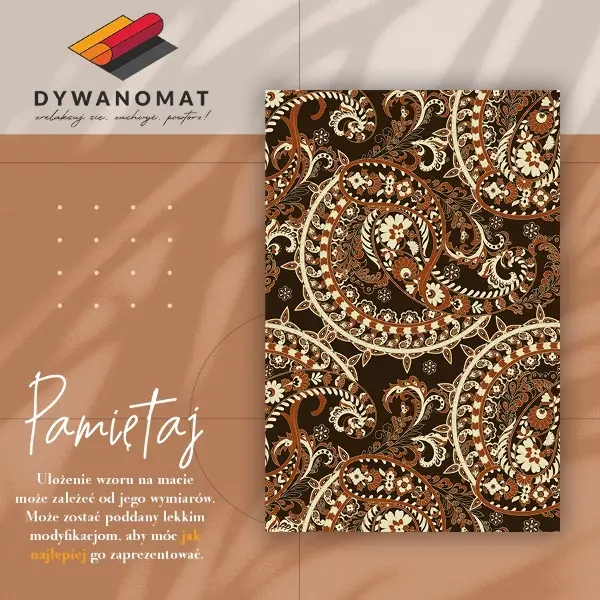Wewnętrzny dywan winylowy Paisley retro