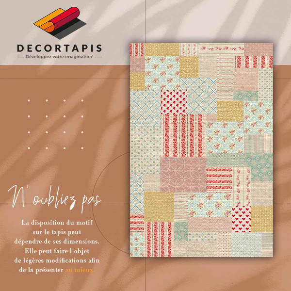 Modny winylowy dywan Kolorowy patchwork