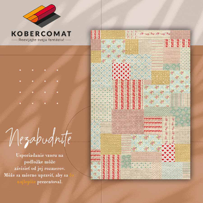 Modny winylowy dywan Kolorowy patchwork