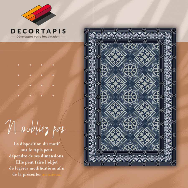 Modny winylowy dywan Granatowa talavera