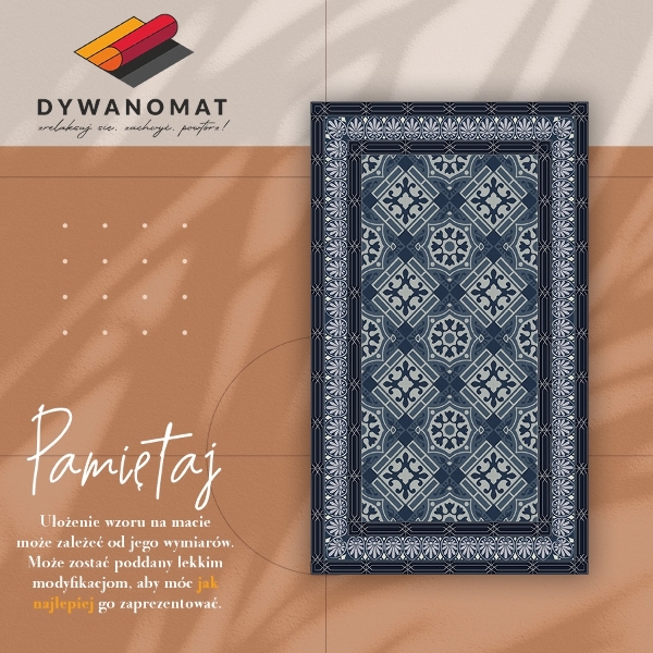 Modny winylowy dywan Granatowa talavera