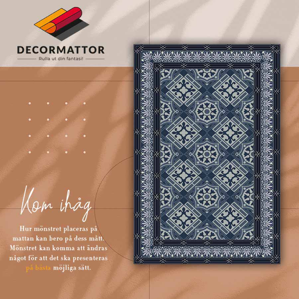 Modny winylowy dywan Granatowa talavera