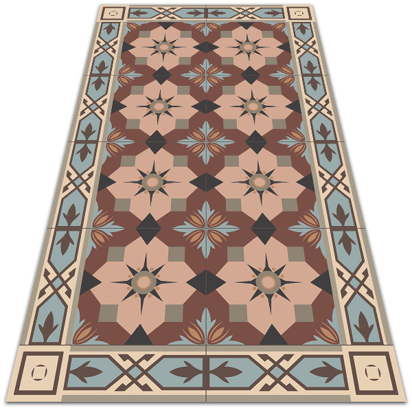 Modny winylowy dywan Geometryczne kafle