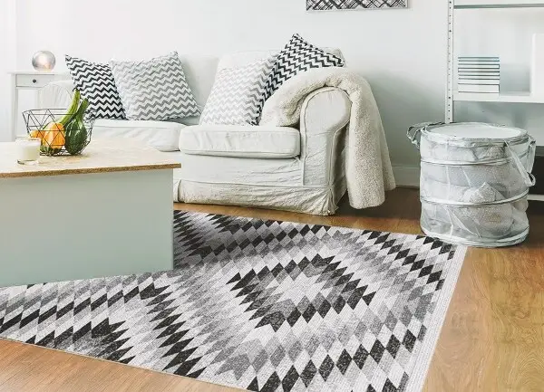 Modny dywan winylowy Szary geometryczny wzór