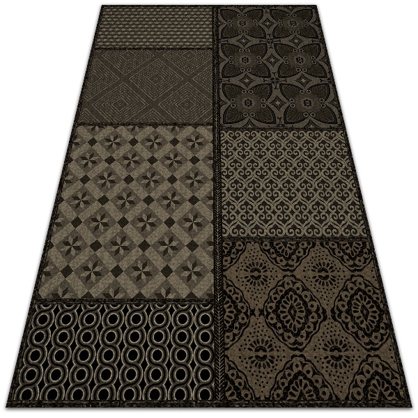 Modny dywan winylowy Połączenie wielu wzorów