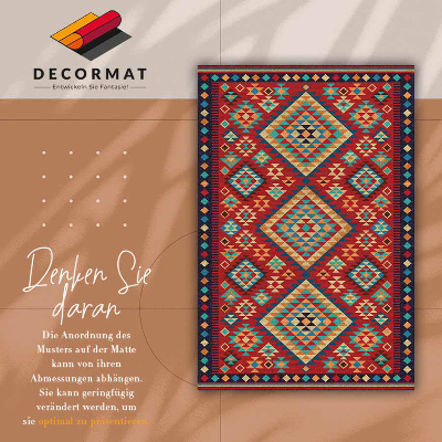 Modny dywan winylowy Kolorowe trójkąty retro