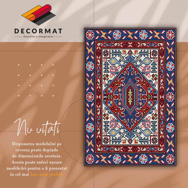 Modny uniwersalny dywan winylowy Ludowe ornamenty