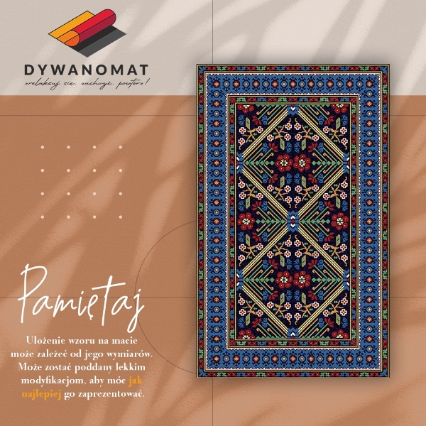 Winylowy dywan Geometryczne kwiaty retro