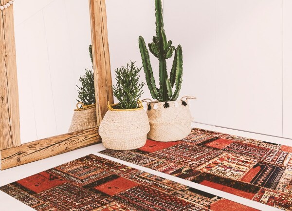 Modny dywan winylowy Patchwork abstrakcja