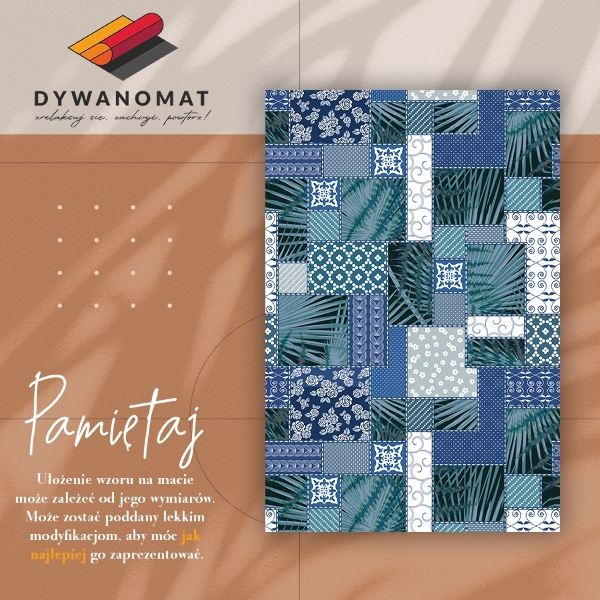 Modny dywan winylowy Tropikalny patchwork