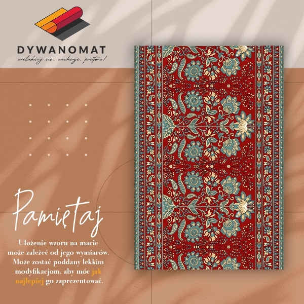 Modny winylowy dywan Paisley kwiaty