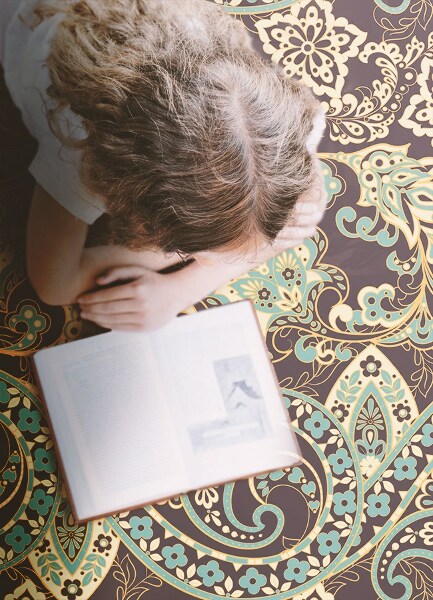 Winylowy dywan Paisley azjatycki styl
