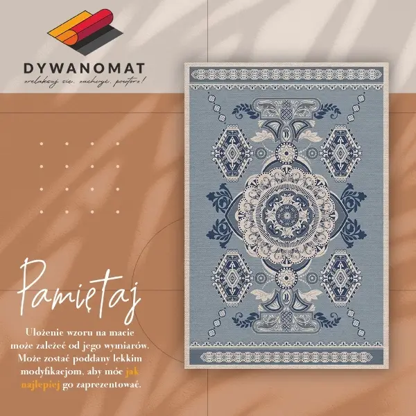 Modny winylowy dywan Hinduska geometria