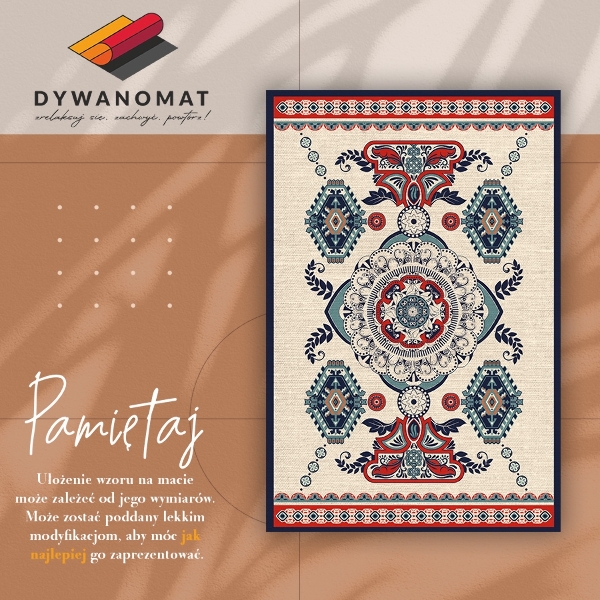 Modny winylowy dywan Hinduska geometria