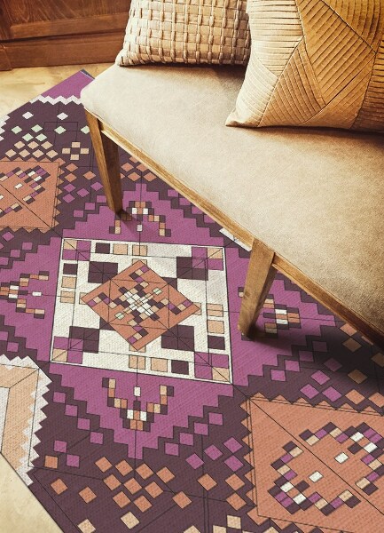 Modny winylowy dywan Geometryczne romby