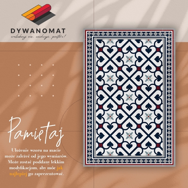 Dywan winylowy do domu Kwieciste romby