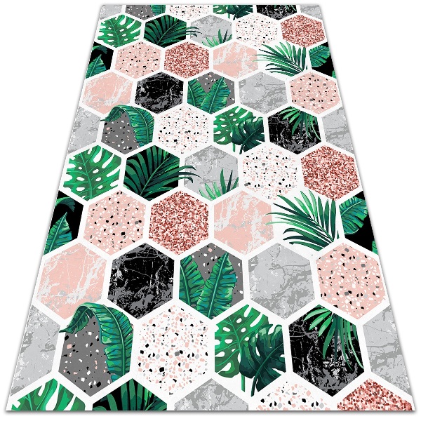 Uniwersalny dywan winylowy Tropikalne hexagony