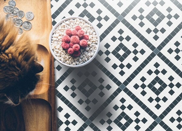 Modny winylowy dywan Geometryczne romby