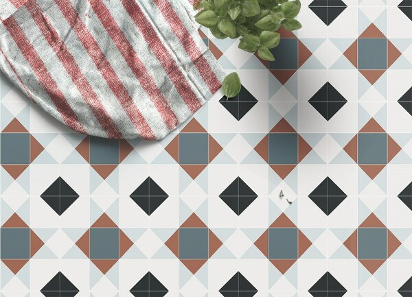 Modny winylowy dywan Geometryczne romby