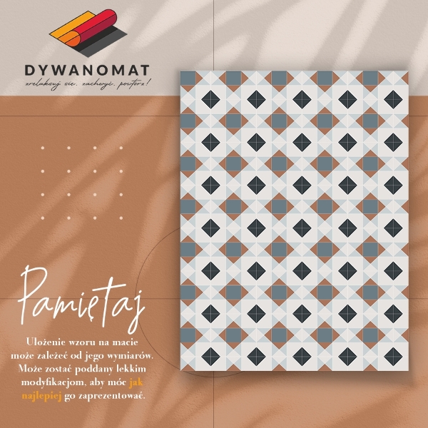 Modny winylowy dywan Geometryczne romby