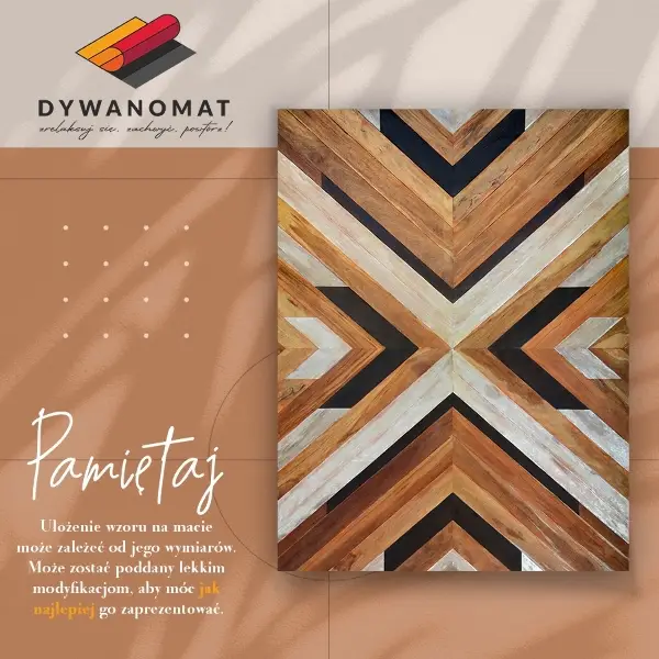 Modny winylowy dywan Parkietowa jodełka
