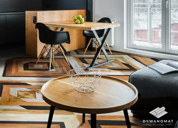 Modny winylowy dywan Parkietowa jodełka