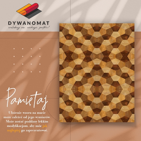 Modny dywan winylowy Parkietowa geometria