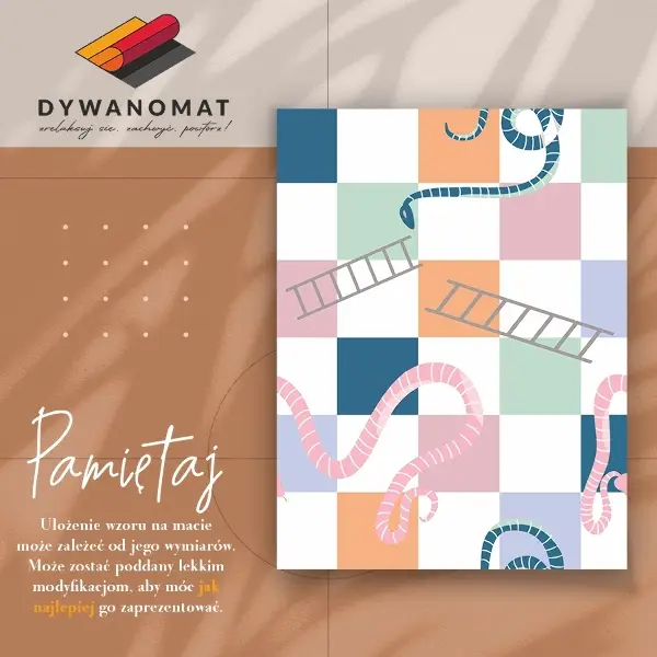 Modny winylowy dywan Drabina i węże