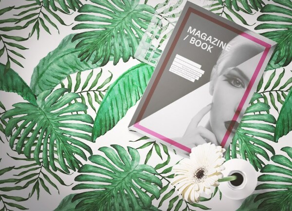 Modny winylowy dywan Palmowe liście