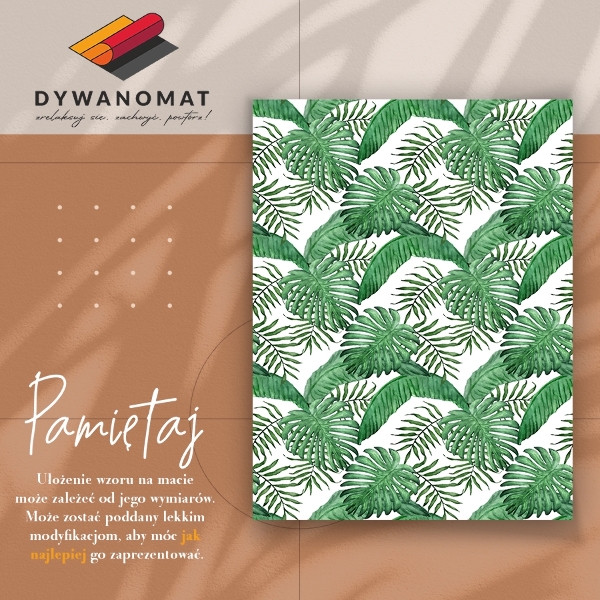 Modny winylowy dywan Palmowe liście