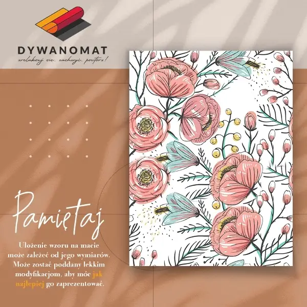 Dywan winylowy do domu Delikatne kwiatki