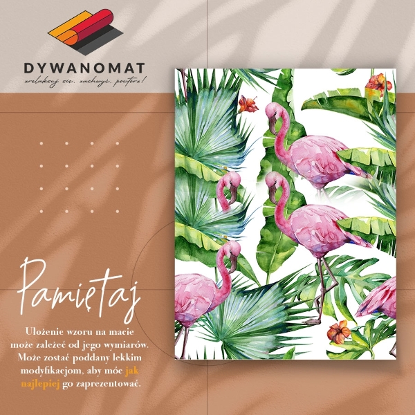 Wewnętrzny dywan winylowy Flamingi