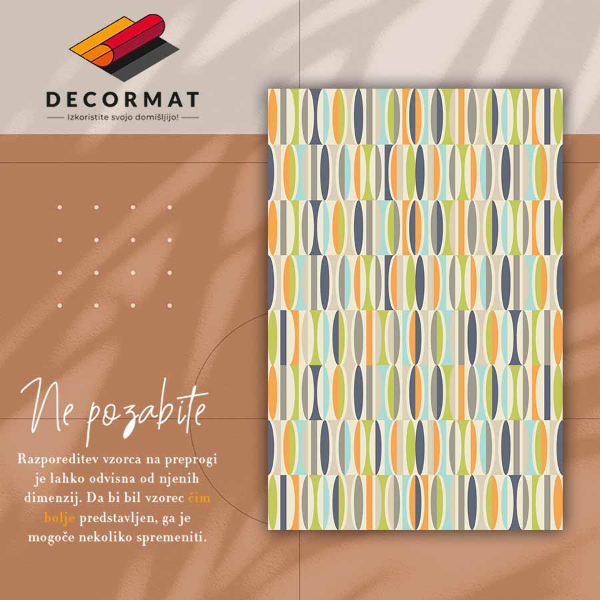 Modny winylowy dywan Geometryczne owale