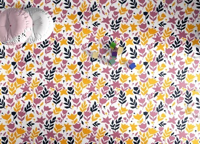 Modny dywan winylowy Abstrakcyjne kwiatuszki