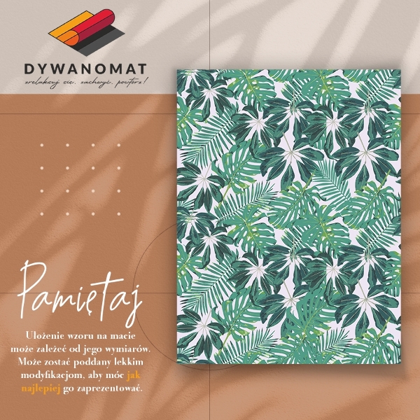 Modny winylowy dywan Palmowe liście