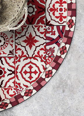 Uniwersalny dywan okrągły winylowy portugalskie kafelki