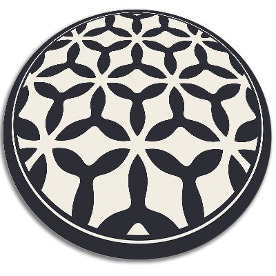 Modny winylowy dywan okrągły geometryczne kształty
