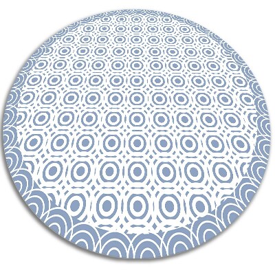Modny winylowy dywan okrągły powtarzalne kółeczka