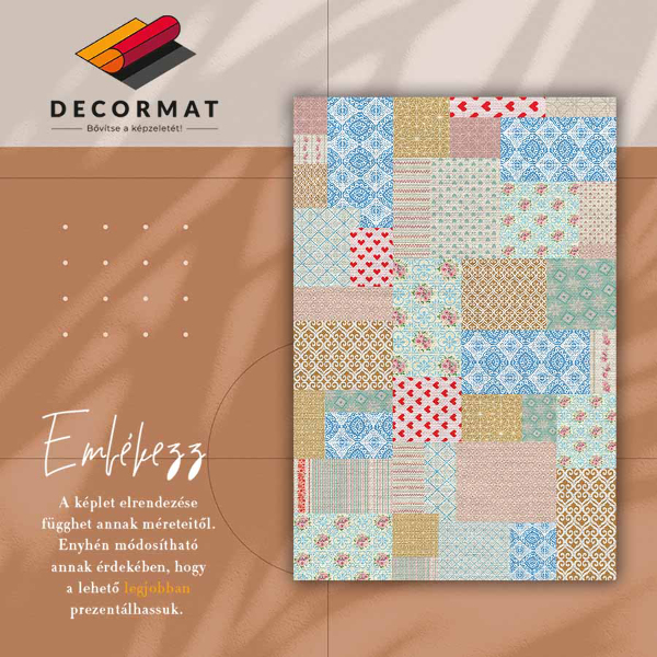 Modny dywan winylowy Patchwork różne kawałki