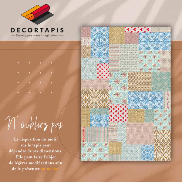 Modny dywan winylowy Patchwork różne kawałki
