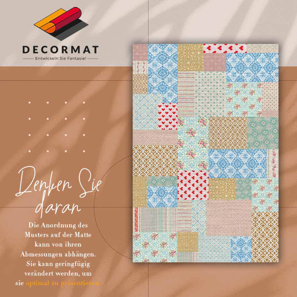 Modny dywan winylowy Patchwork różne kawałki