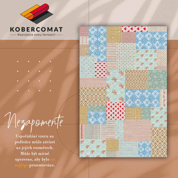 Modny dywan winylowy Patchwork różne kawałki