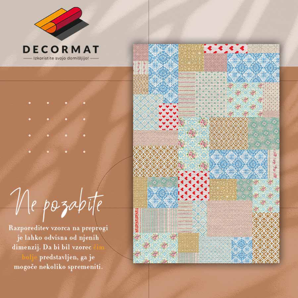 Modny dywan winylowy Patchwork różne kawałki