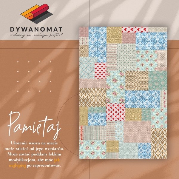 Modny dywan winylowy Patchwork różne kawałki