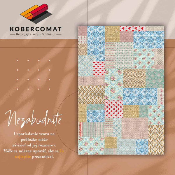 Modny dywan winylowy Patchwork różne kawałki