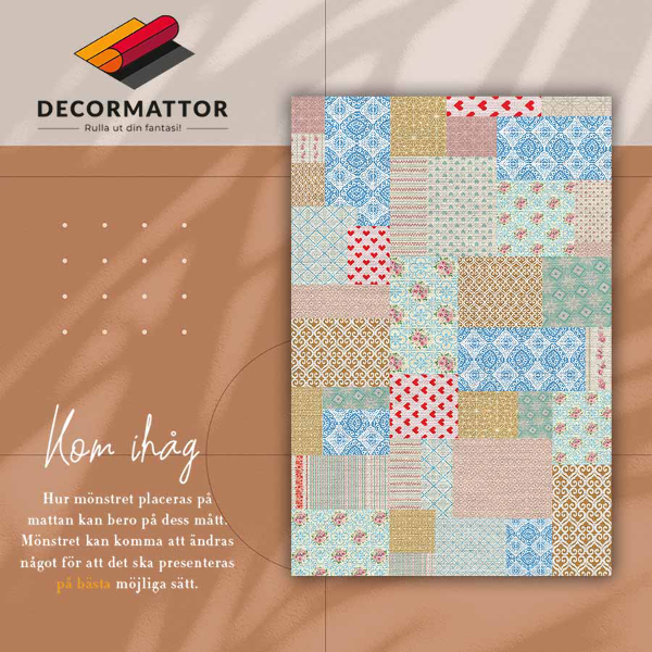 Modny dywan winylowy Patchwork różne kawałki