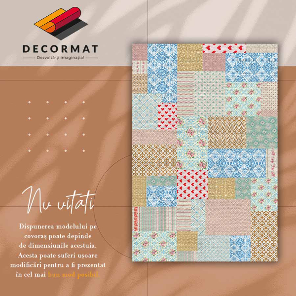 Modny dywan winylowy Patchwork różne kawałki