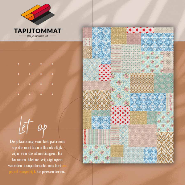 Modny dywan winylowy Patchwork różne kawałki